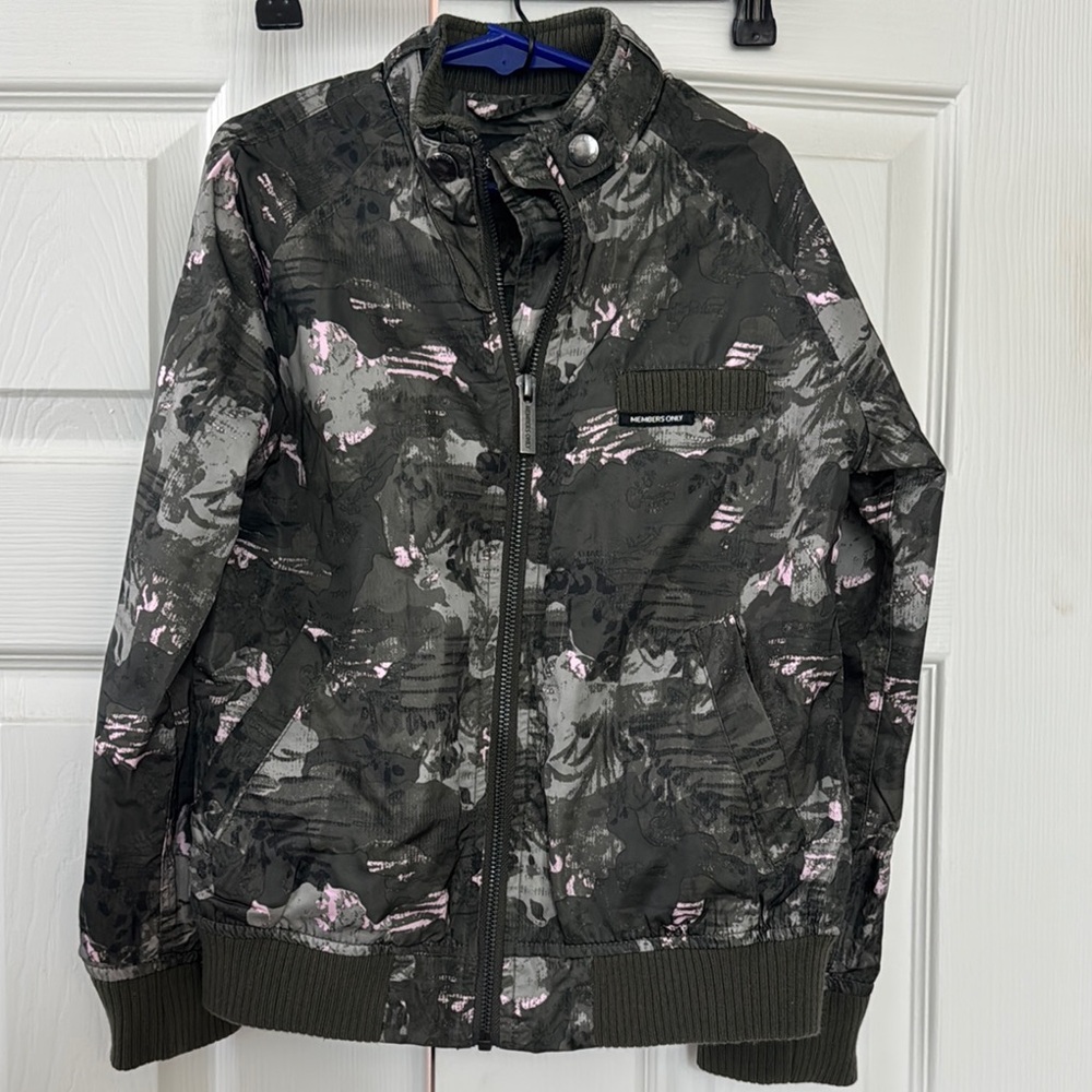 Kids Members Only Camouflage Jacket with Pink Accents